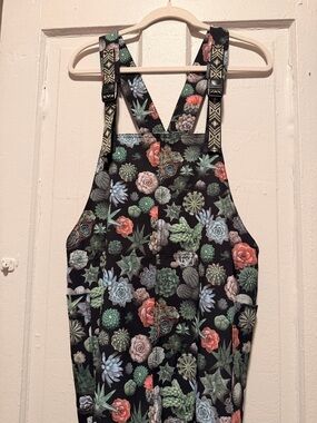 Kavu Black Cactus & Succulent Print Overalls